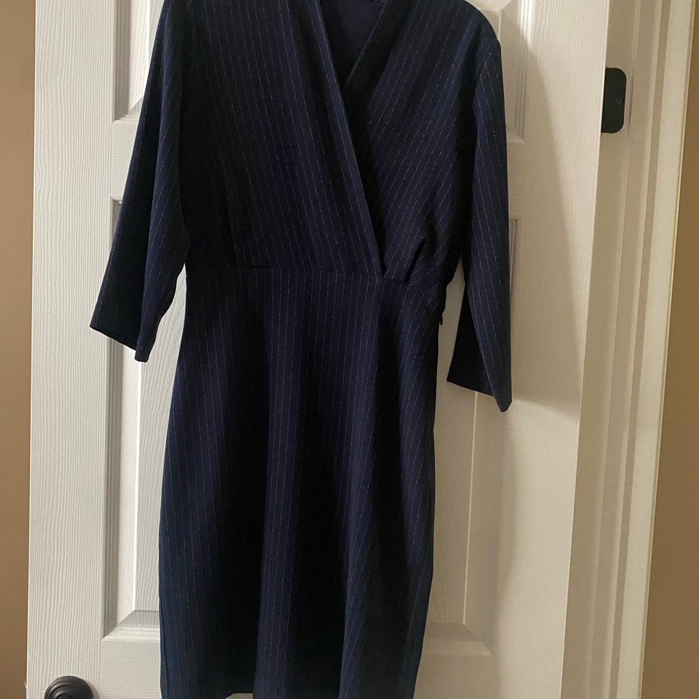 MM Lafleur Dark Blue Pinstripe Dress